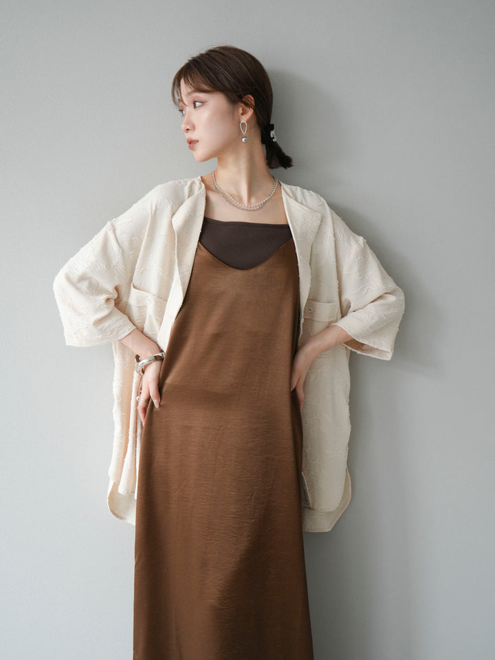 [予約]ジャガードハーフスリーブシャツ/アイボリー