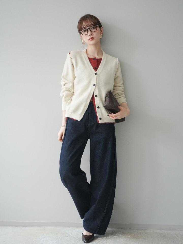 [予約]バレルレッグデニムパンツ/navy