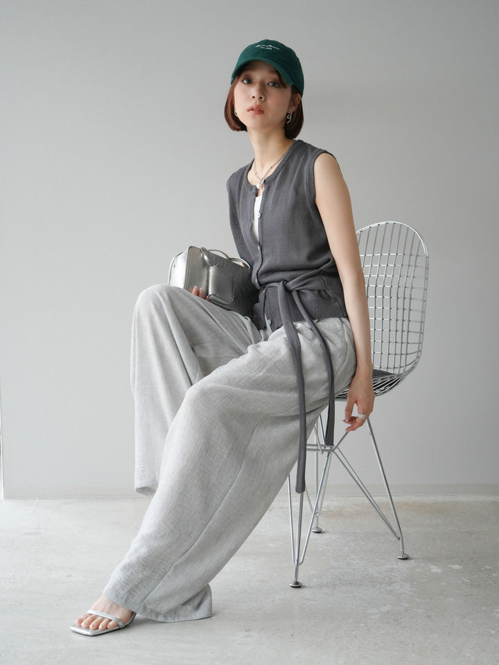 [予約]ウエストベルトニットベスト/チャコール