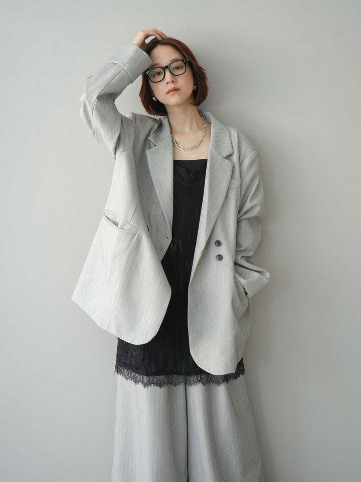 [予約]ダブルボタンヘリンボーンジャケット/lightgray