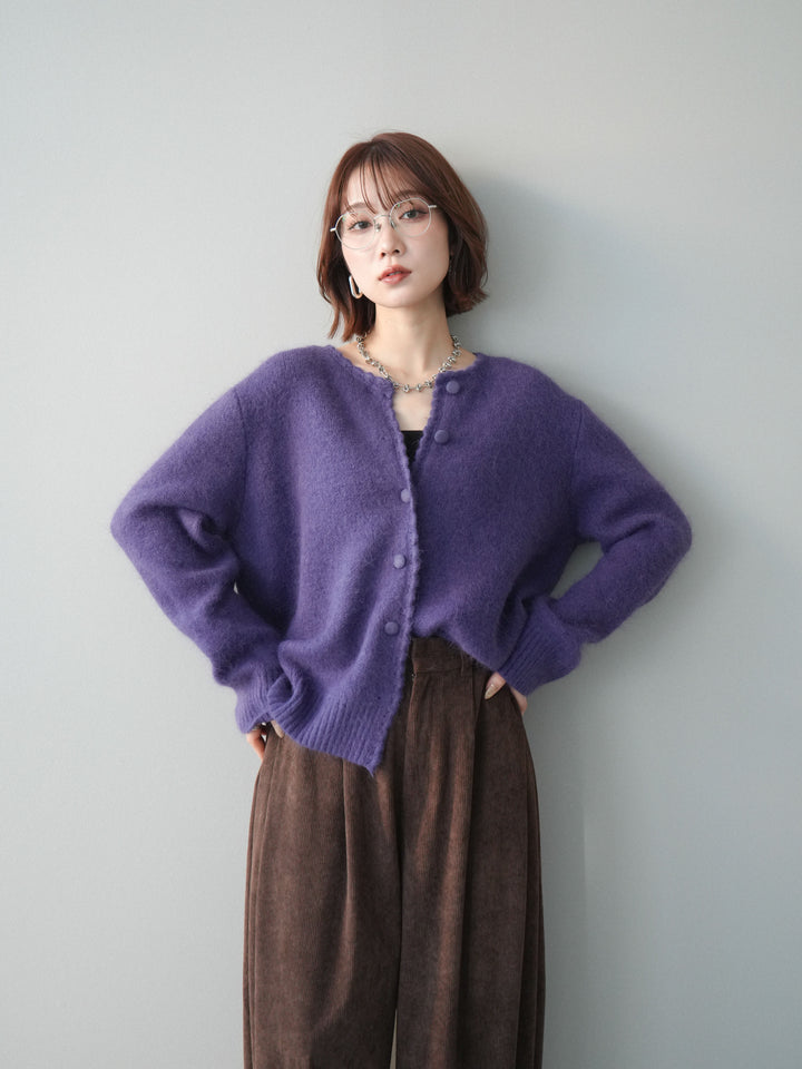 [SET]くるみボタンニットカーディガン+コーデュロイサイドタックコクーンパンツ(2set)