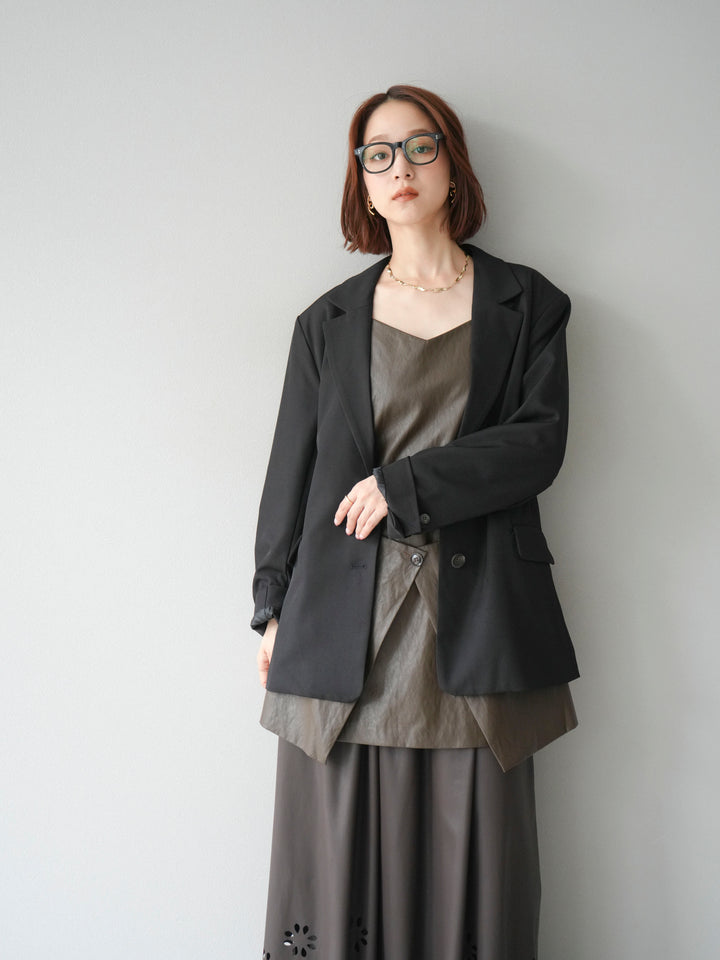 [予約]エステルオーバーテーラードジャケット/ブラック