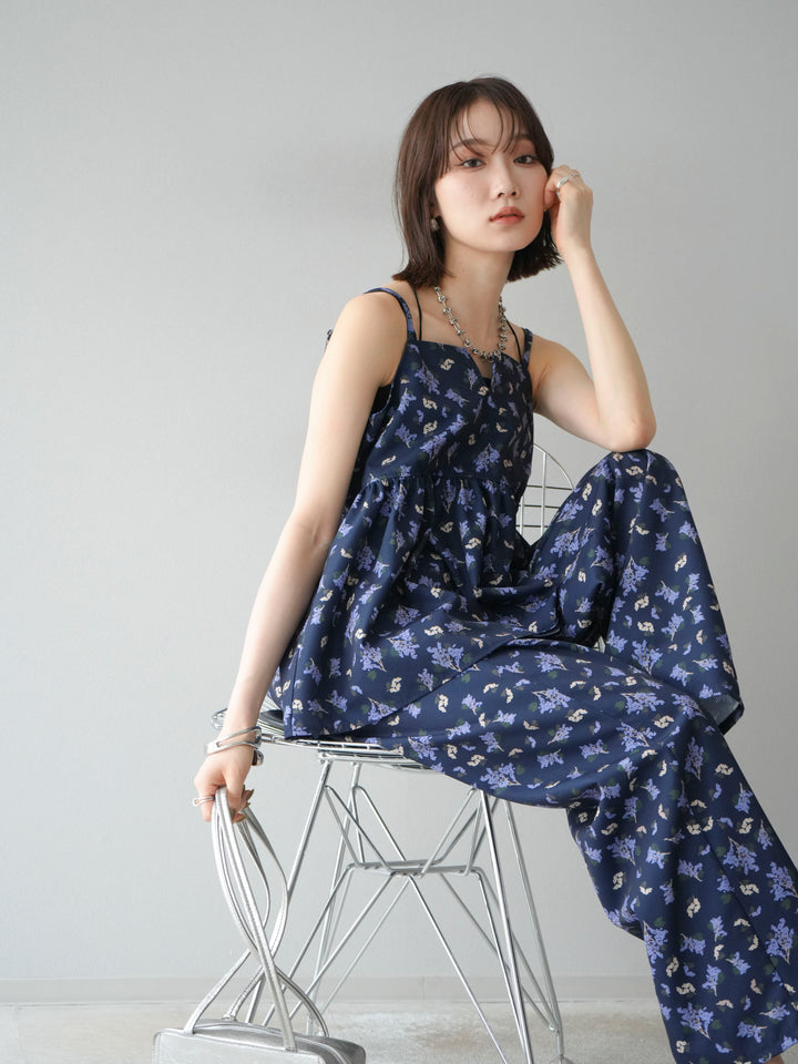 [予約]ブーケプリントキャミソール/ネイビー