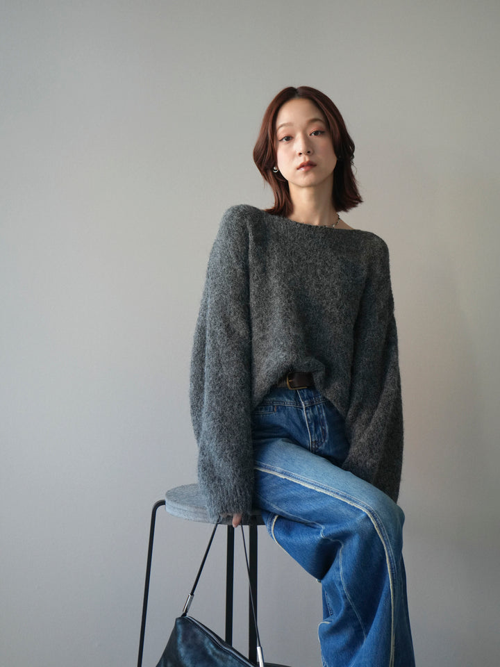 [SET]透かしデザインニットプルオーバー+透かしデザインニットプルオーバー(2set)