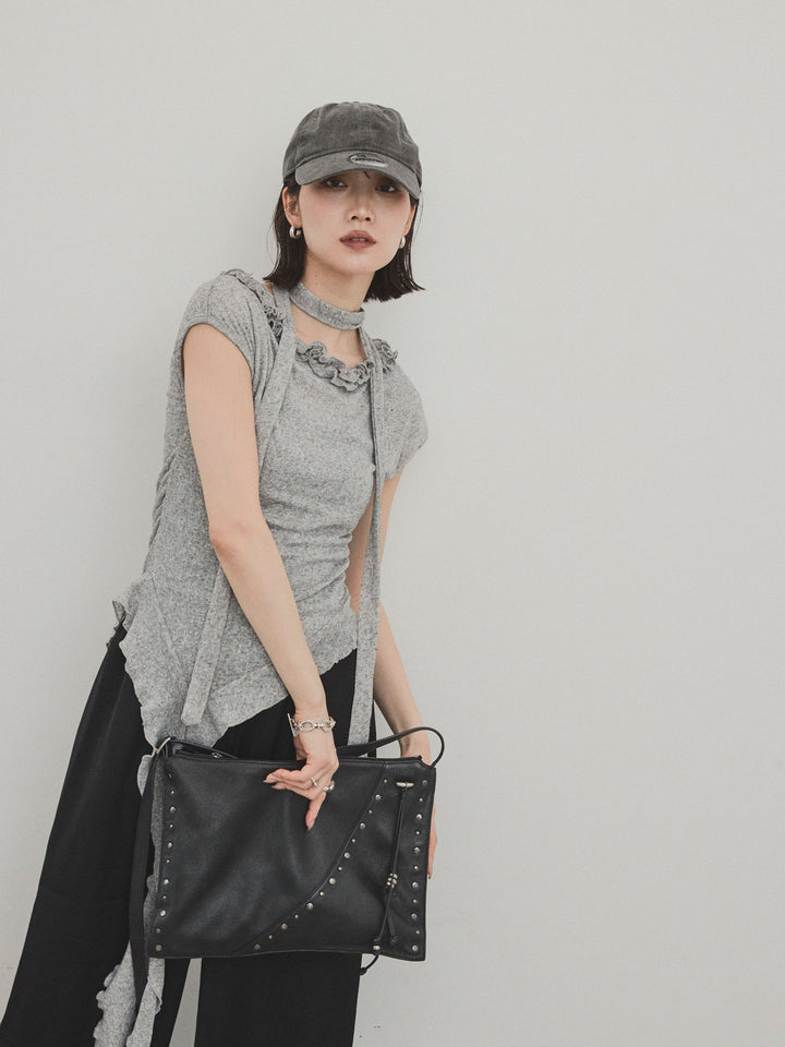 [SET]ラッフルシアーニットタンクトップ+ラッフルシアーニットタンクトップ(2set)