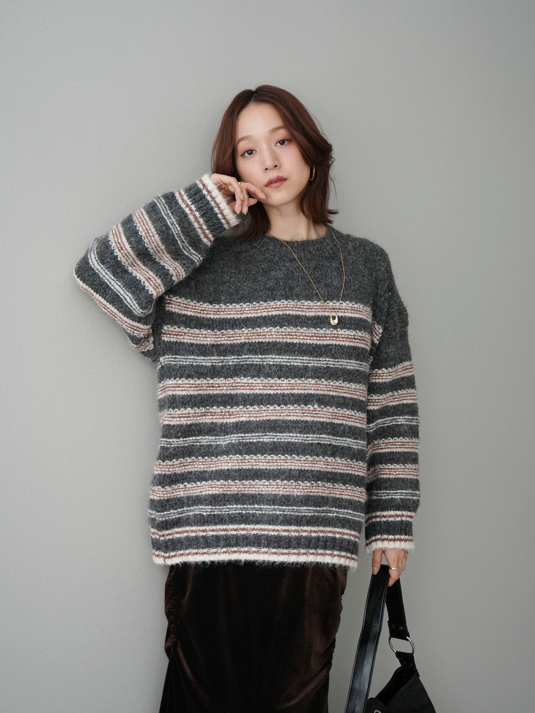 [SET]ステッチボーダーニットプルオーバー+ステッチボーダーニットプルオーバー(2set)