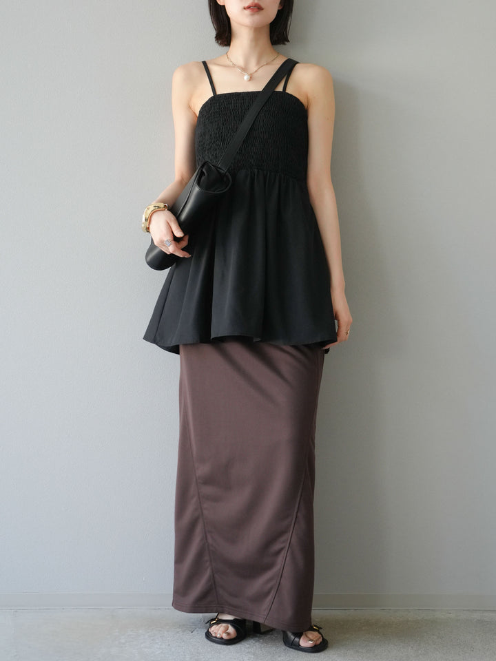 [予約]スウェットロングスカート/ブラウン