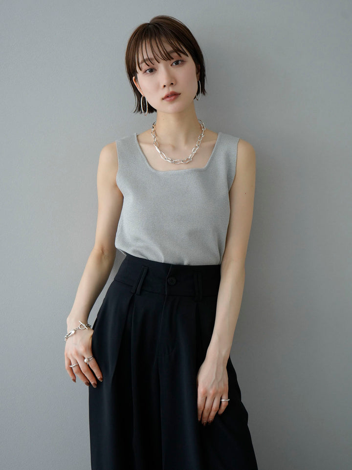 [Pre-order] Square Summer Knit Tank Top/Gray
