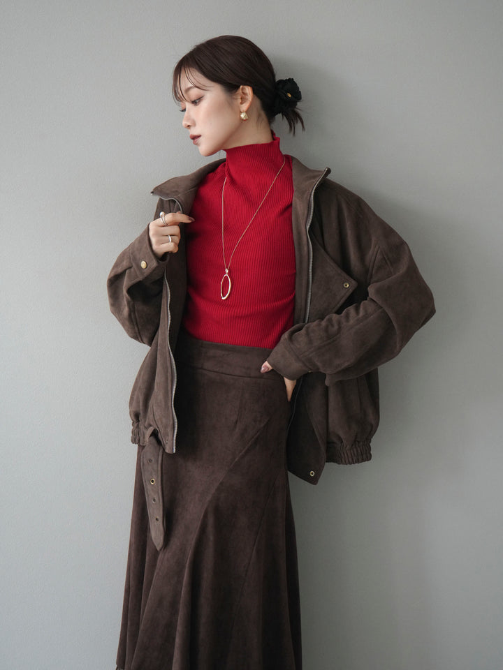 [予約]スエードライダースミドルジャケット/brown