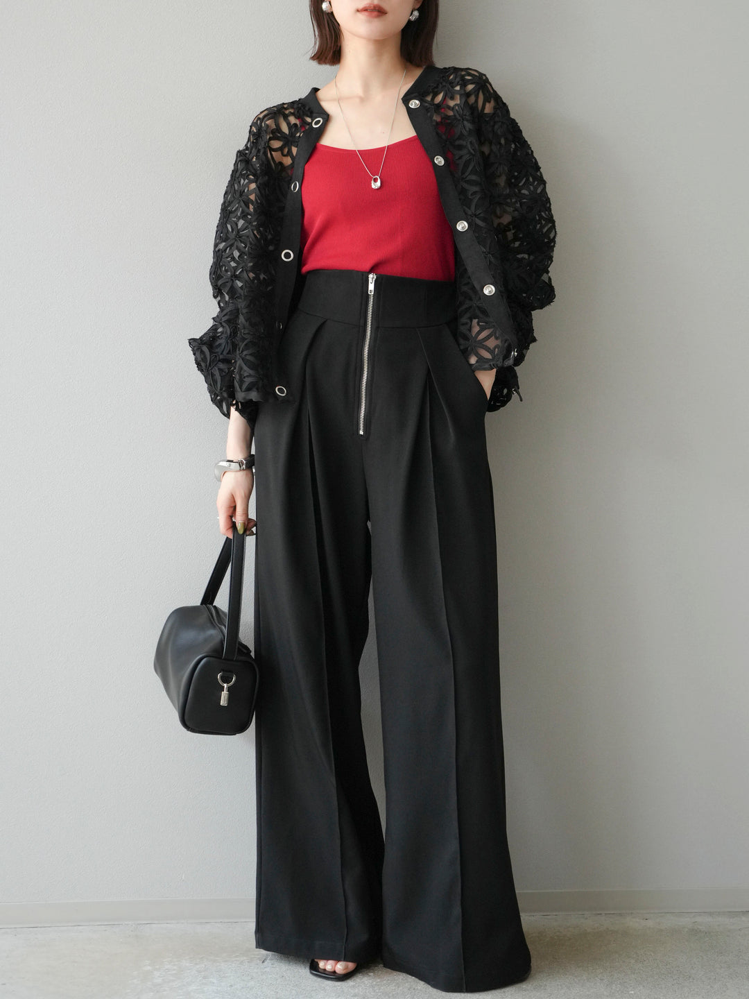 [予約]レーヨンニットキャミソール/レッド