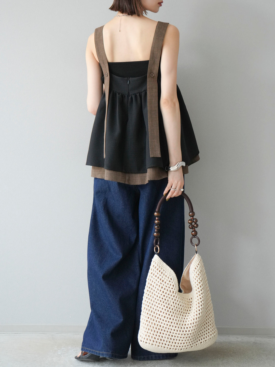 [予約]ダブルタックワイドデニムパンツ/インディゴ