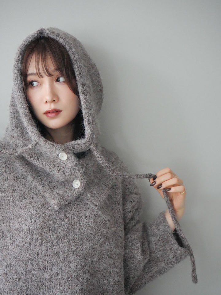 [予約]バラクラバSETニットプルオーバー/brown