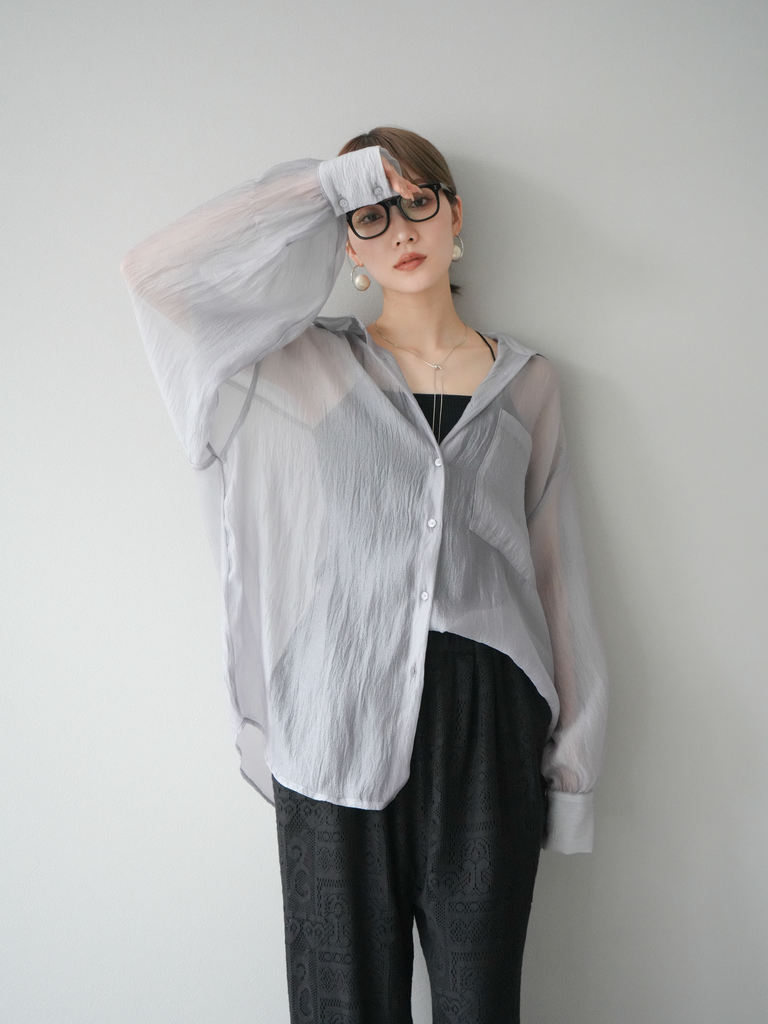 glamlips ラメ SHEER ヌーディー ブラウス シャツ⭐︎完売品⭐︎