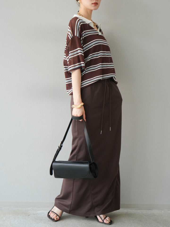 [予約]スウェットロングスカート/ブラウン
