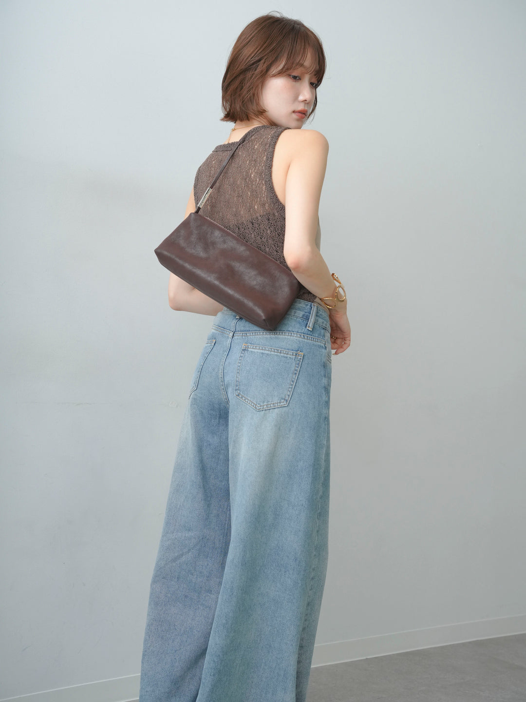[予約]バックレースタンクトップ/brown