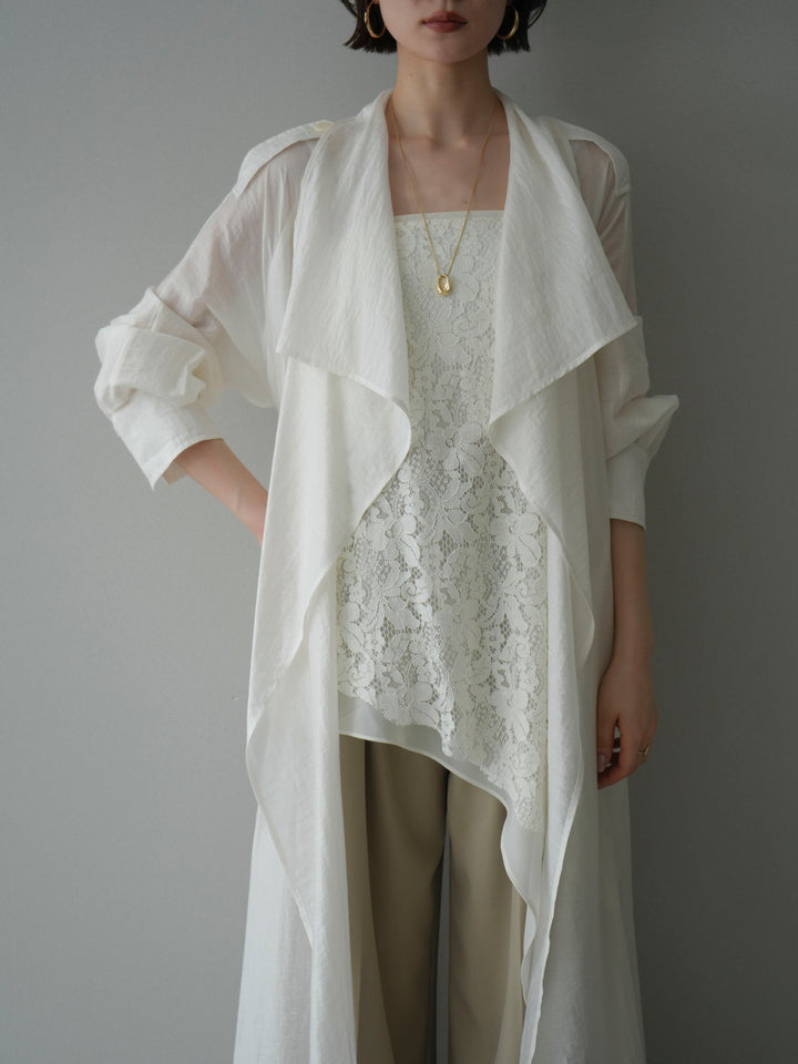 [予約]シアートレンチロングコート/ivory