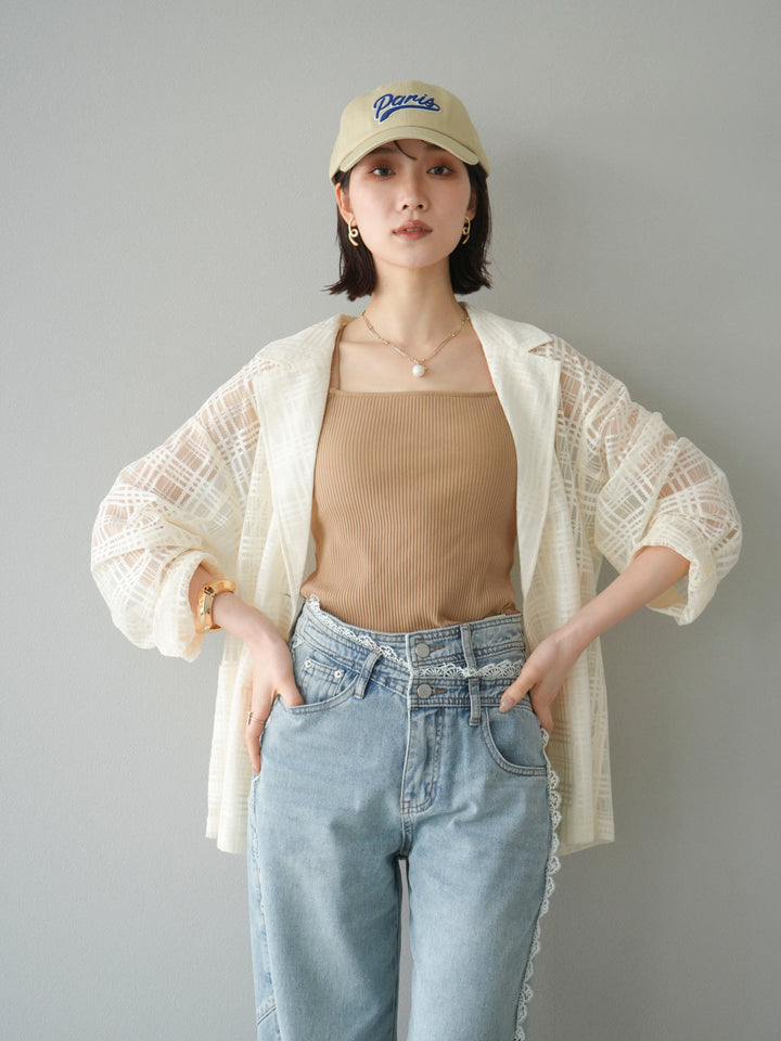 [予約]Parisロゴ刺繍CAP/ベージュ