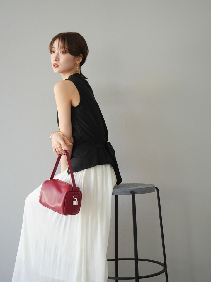 [SET]ノースリーブトップス＆シャイニーフレアスカートSET UP/(2set)