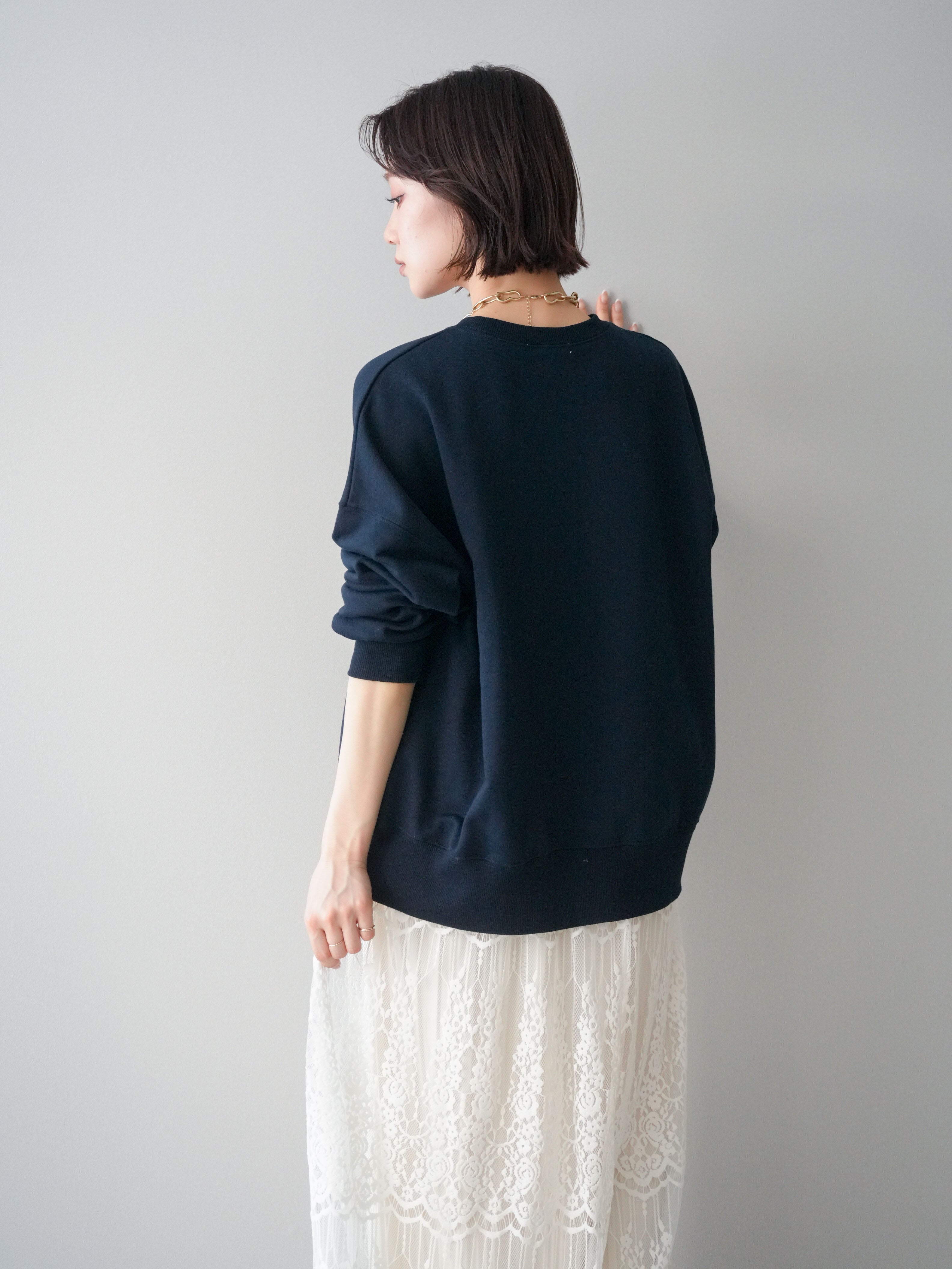 予約]カレッジロゴ刺繍BIGスウェットプルオーバー/navy – Lumier
