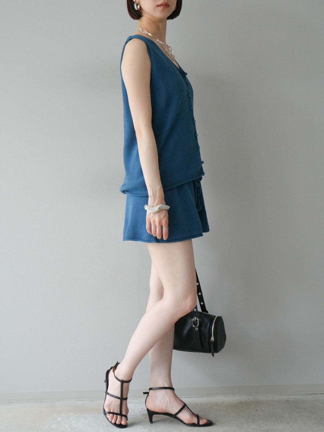 [SET]ニットベスト＆ショートパンツSET UP(2set)