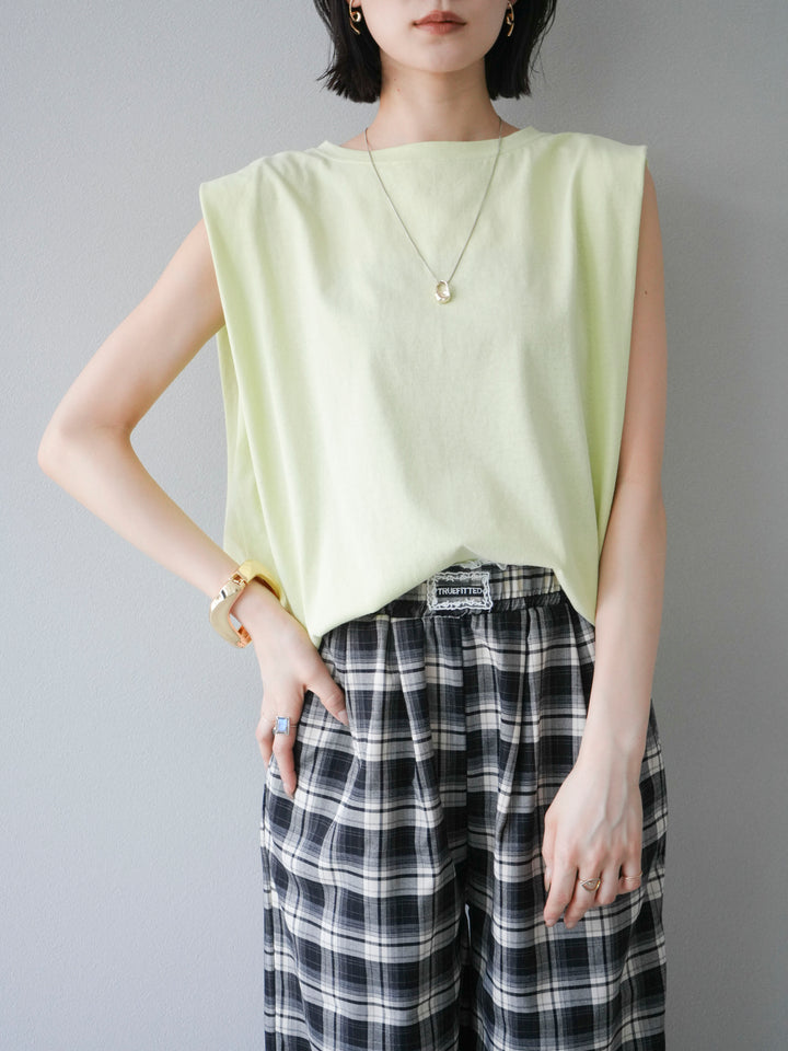 【預購】肩部褶皺法式袖套頭衫/綠色