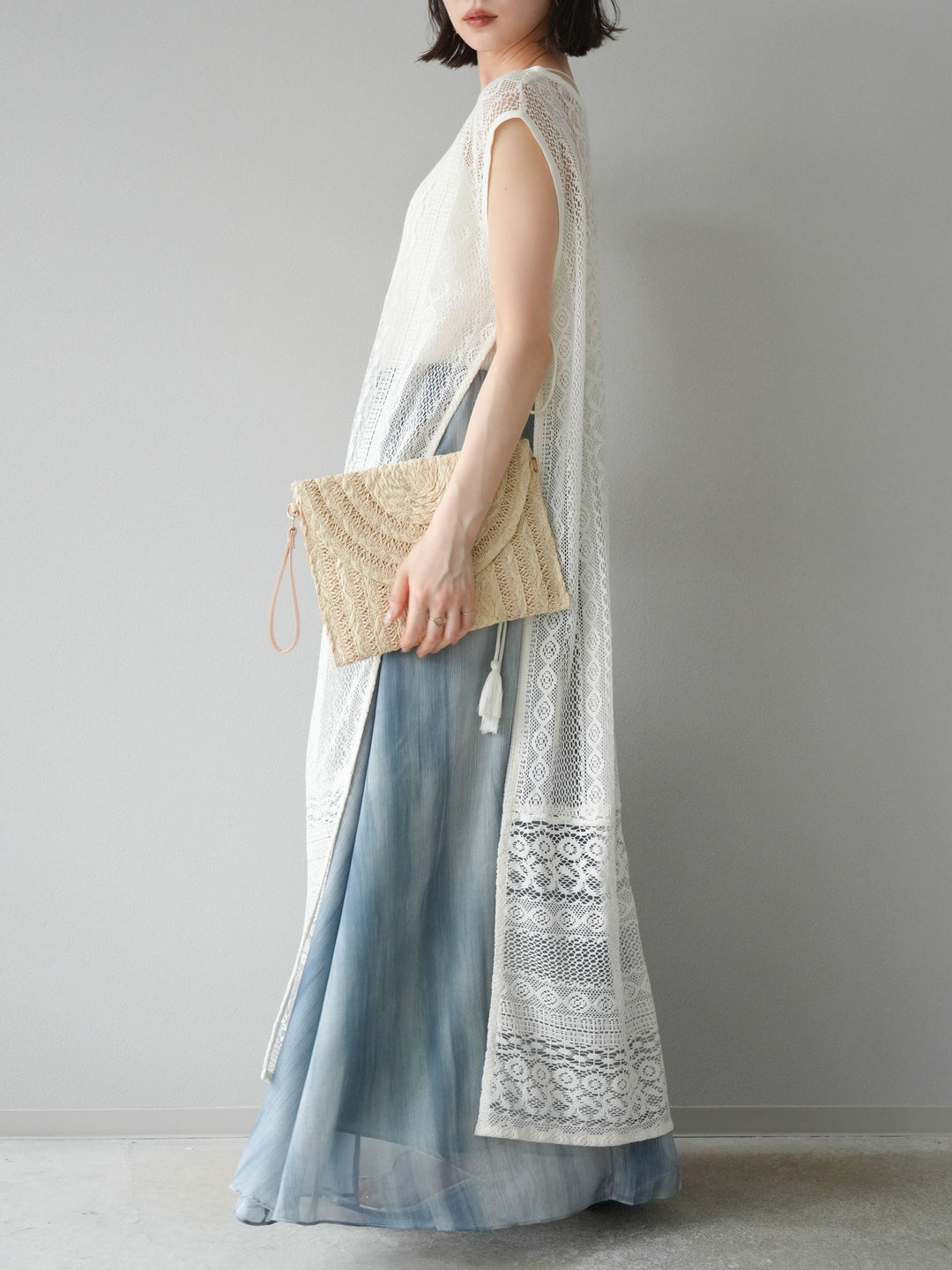 【預購】Nuance 透視喇叭裙/綠色