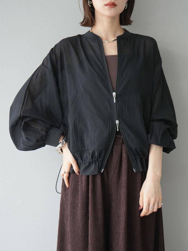 [預訂] Washer Sheer Blouson/黑色