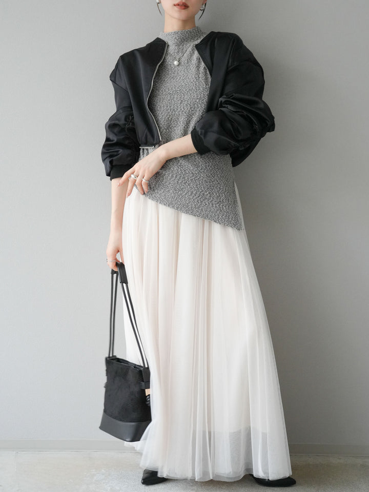 [予約]チュールボリュームスカート/アイボリー