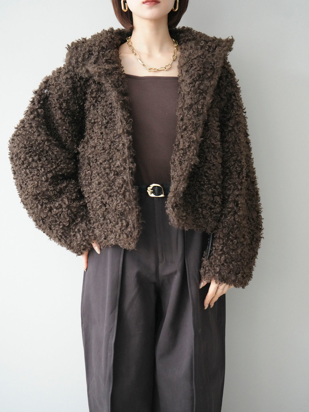 [SET]プードルファーミドルスタンドブルゾン+プードルファーミドルスタンドブルゾン(2set)