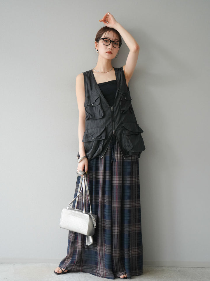 [予約]ナイロンBIGポケットシアーベスト/チャコール