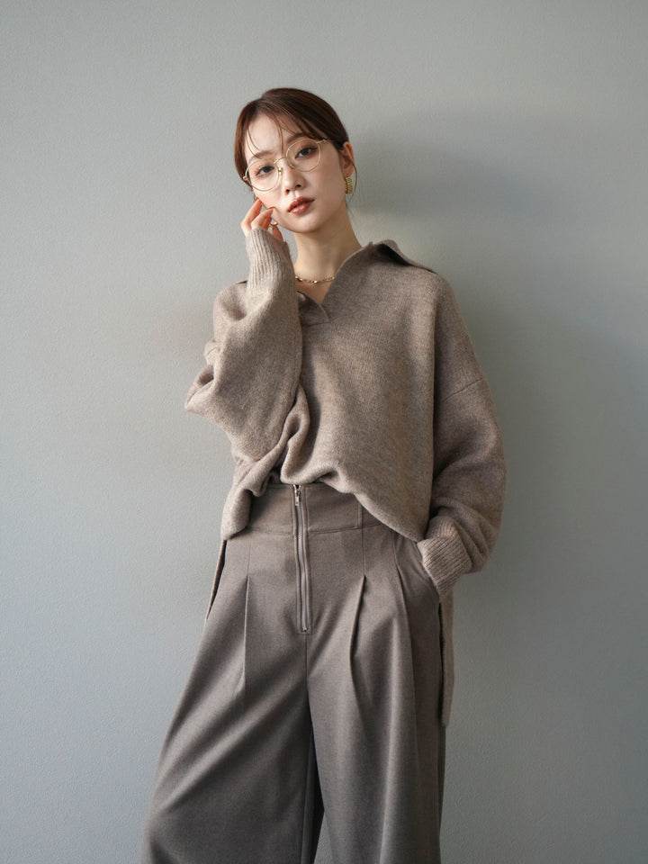 [SET]スキッパーオーバーニットプルオーバー+選べるアクセセット(2set)