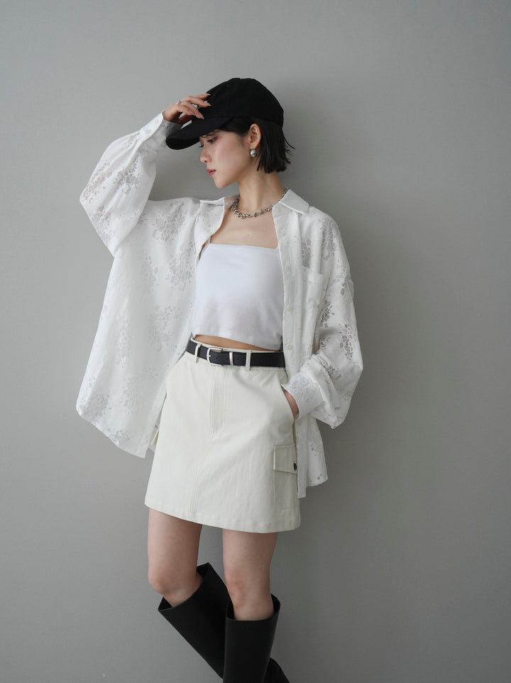 [SET]ジャガードレースオーバーシャツ+選べるアクセセット(2set)