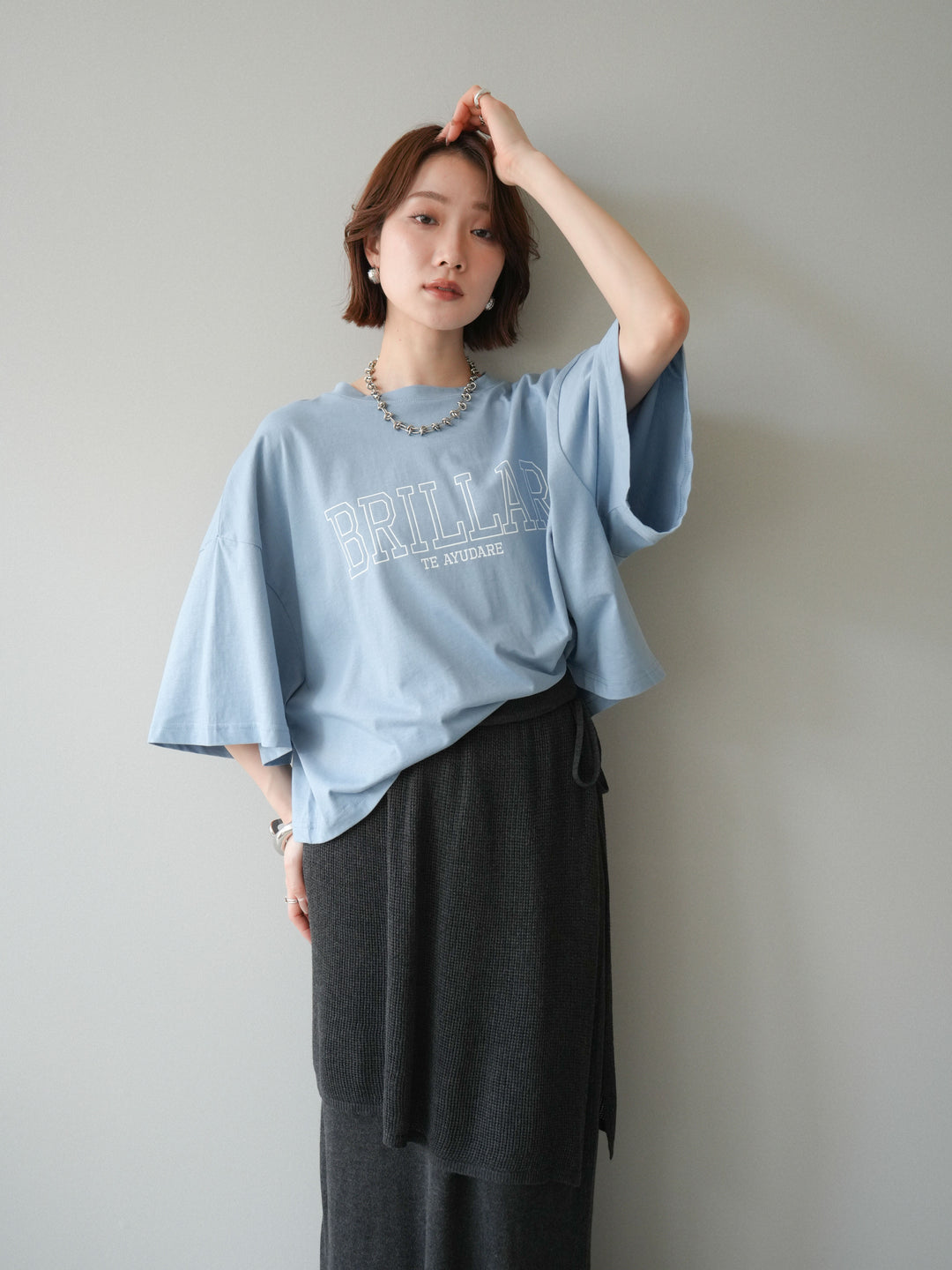 [予約]ボックスシルエットロゴTEE/blue