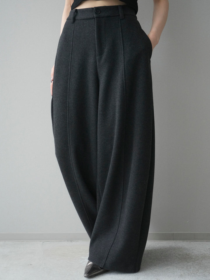 [予約]ウールタッチカーブパンツ/darkgray