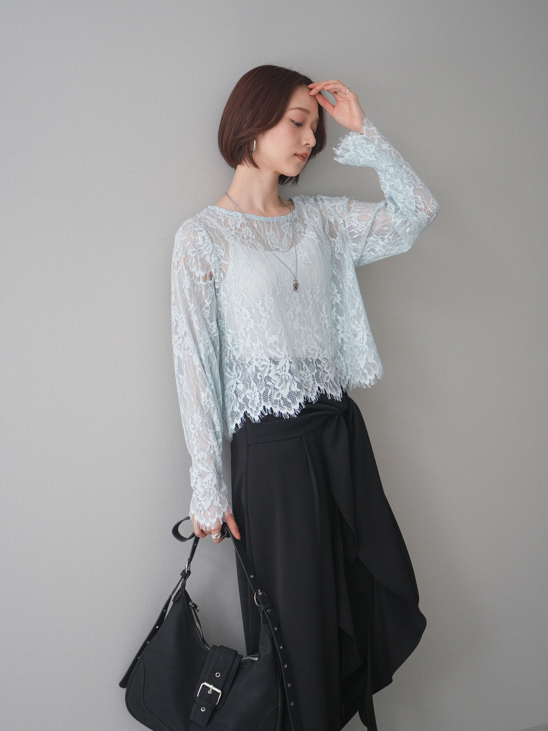 [SET]2WAYスリーブレーストップス+2WAYスリーブレーストップス(2set)