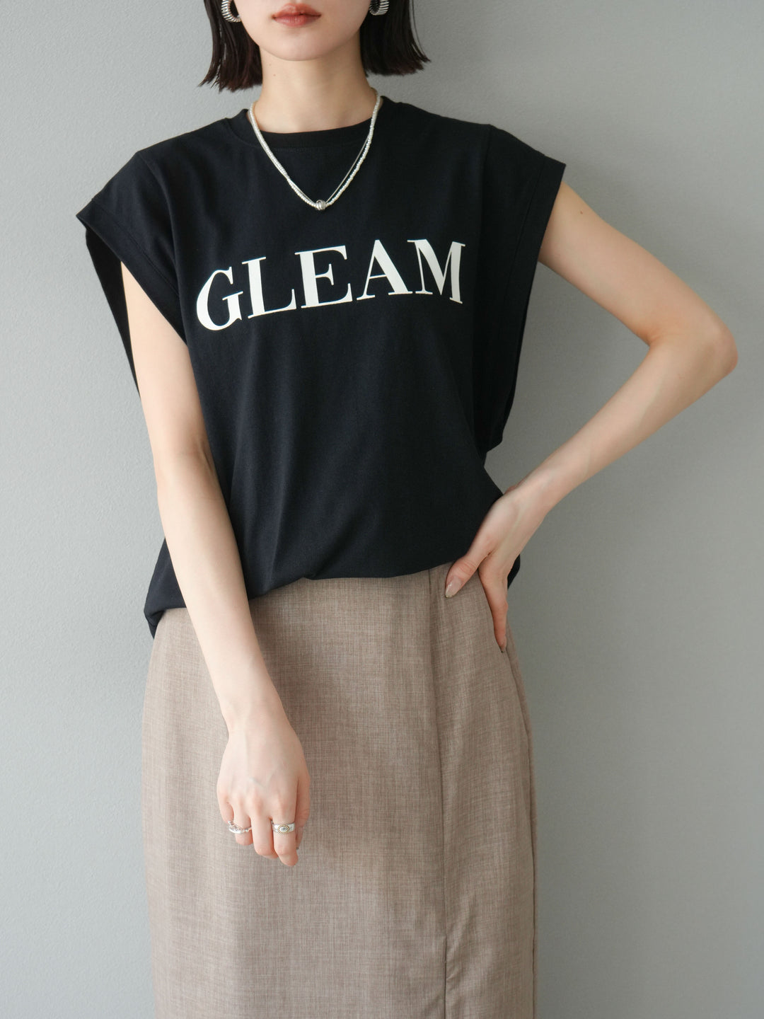 [預訂] 後標logo印花美國棉質T卹/黑色