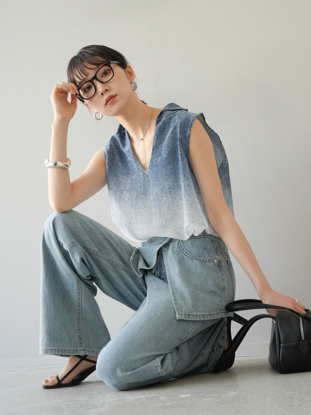 【預購】染色漸層船長襯衫/藍色