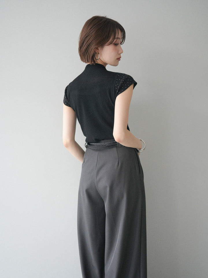 [SET]ビジューシアーフレンチニット+選べるアクセセット(2set)