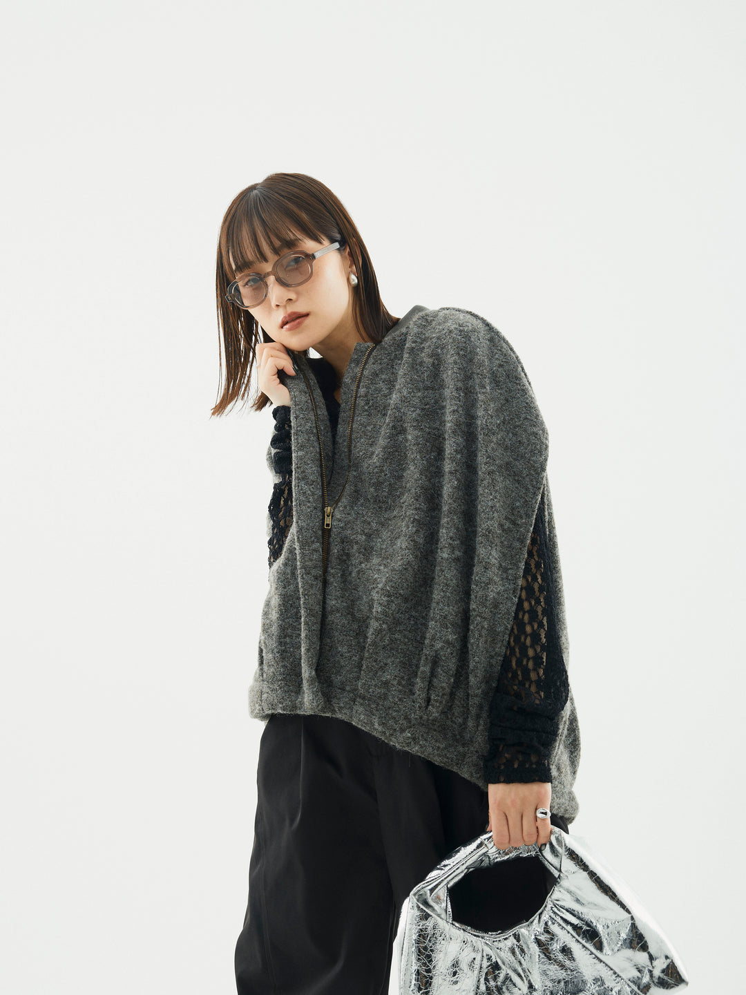 【Allure】[SET]ウール混コクーンブルゾン+ウール混コクーンブルゾン(2set)