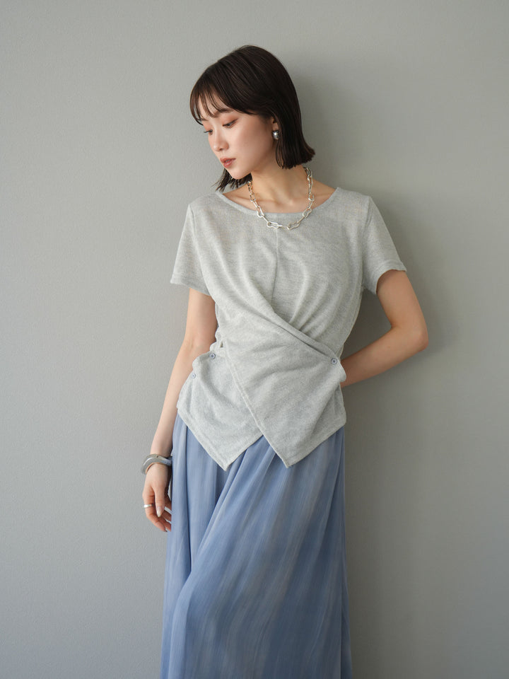 [預購] Cache-Coeur 薄紗針織套頭衫/灰色