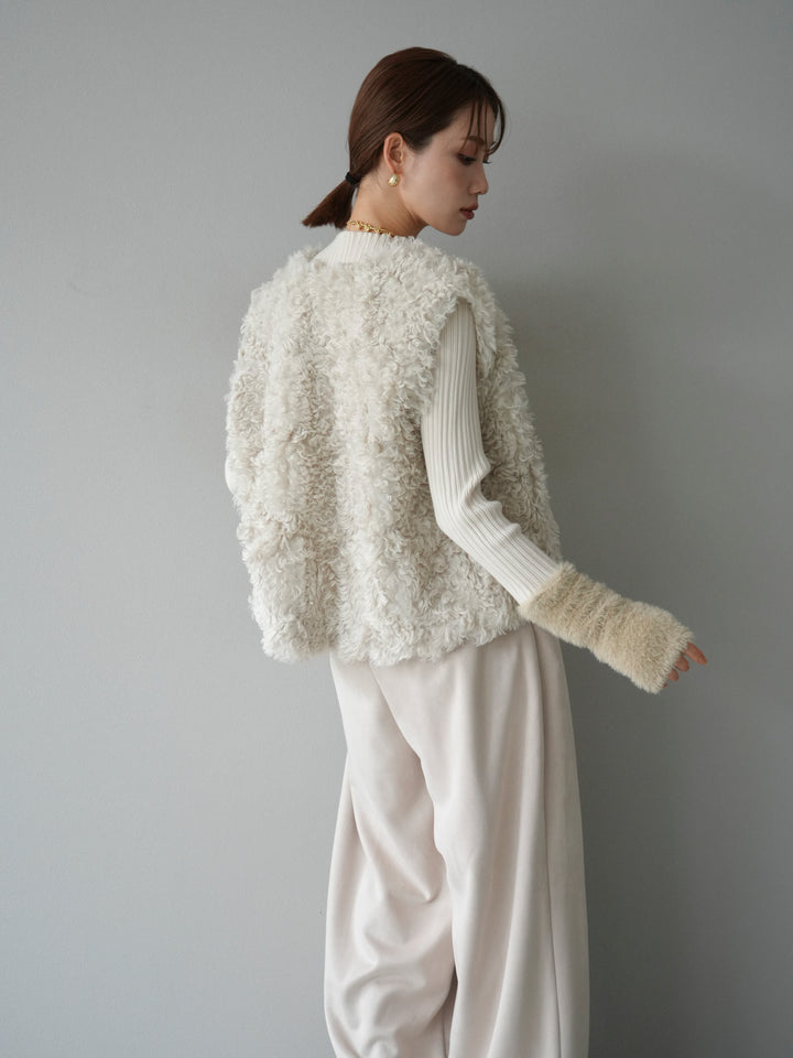 [予約]プードルファーショートベスト/エクリュ