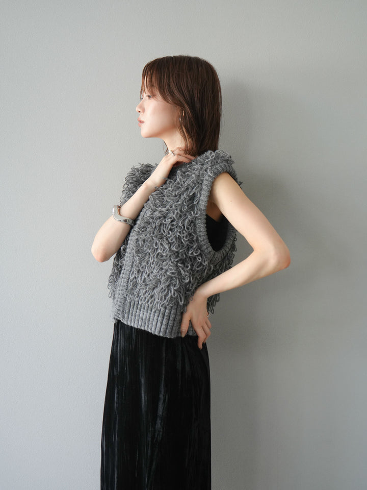 [予約]ループデザインホックベスト /チャコール