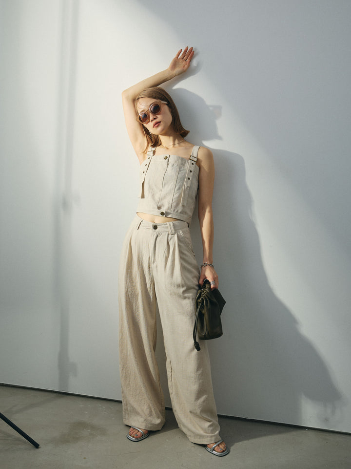 [SET]リネンライクビスチェ＆ワイドパンツSET UP+リネンライクビスチェ＆ワイドパンツSET UP(2set)