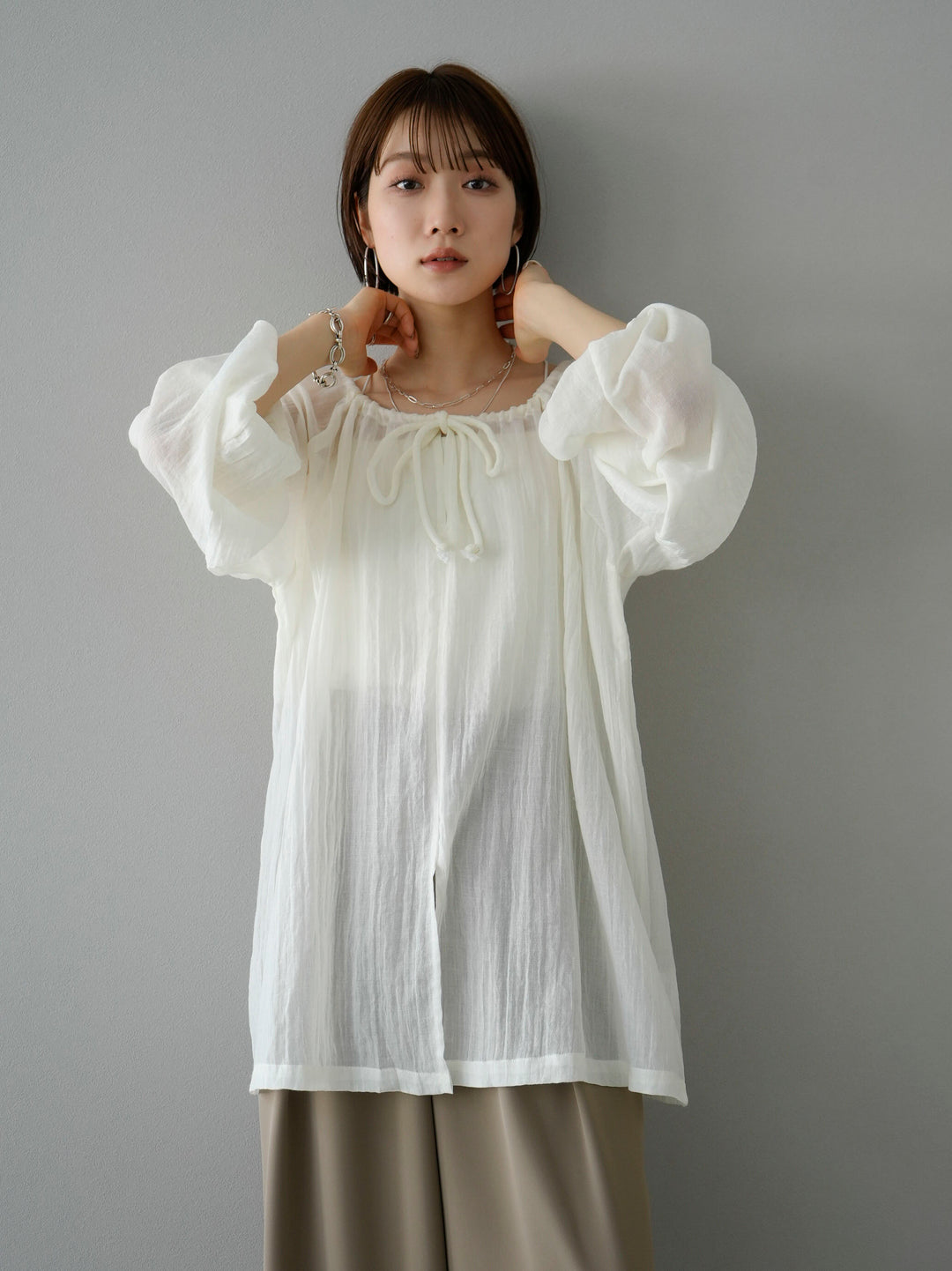 [Pre-order] Cotton voile blouse/white