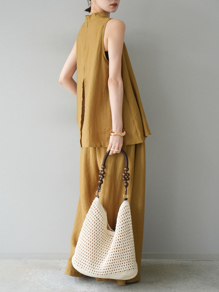 [SET]ホルターネックバックスリットブラウス＆スーパーワイドパンツSET UP(2set)