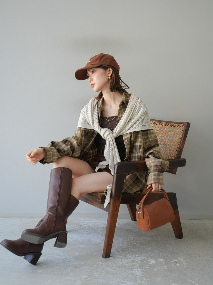 [予約]起毛チェックオーバーシャツ/ベージュ