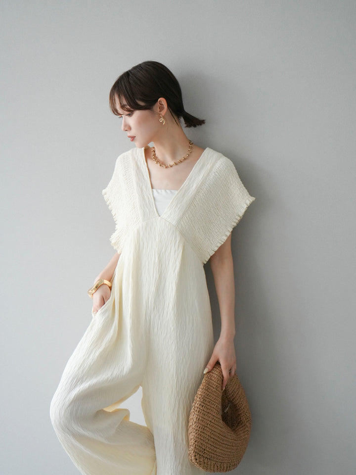 [SET]楊柳シャーリングサロペット+楊柳シャーリングサロペット(2set)