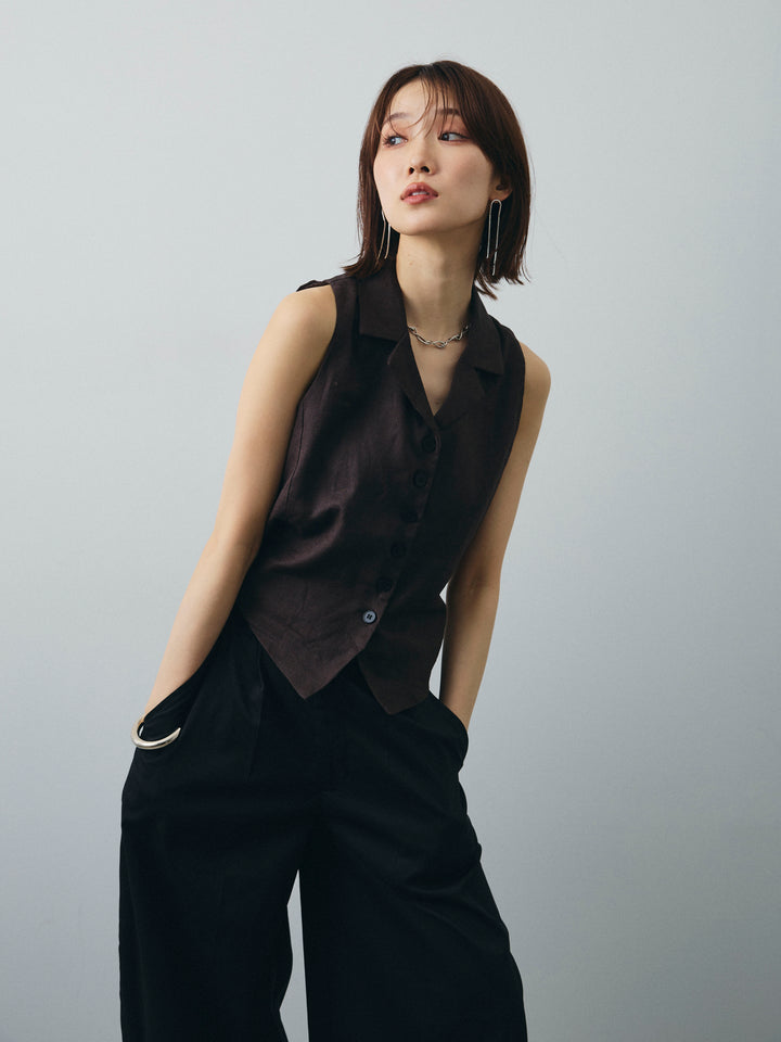 [SET]リネンライクテーラードジレ+リネンライクテーラードジレ(2set)