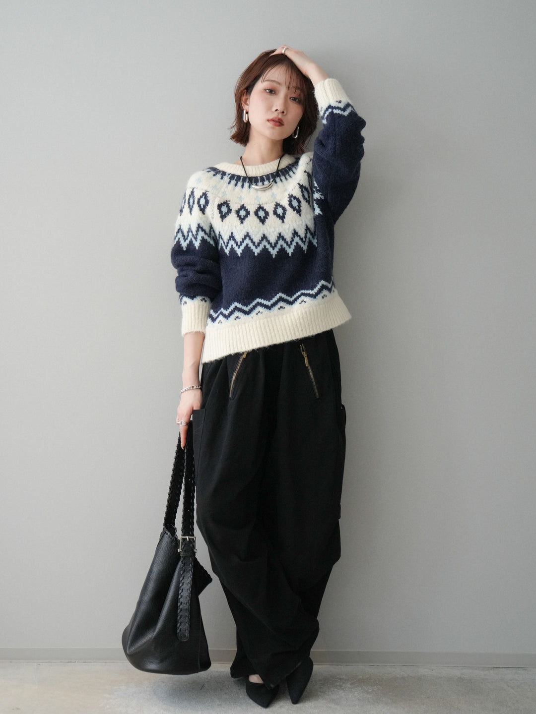 [予約]コットンタックループパンツ/black