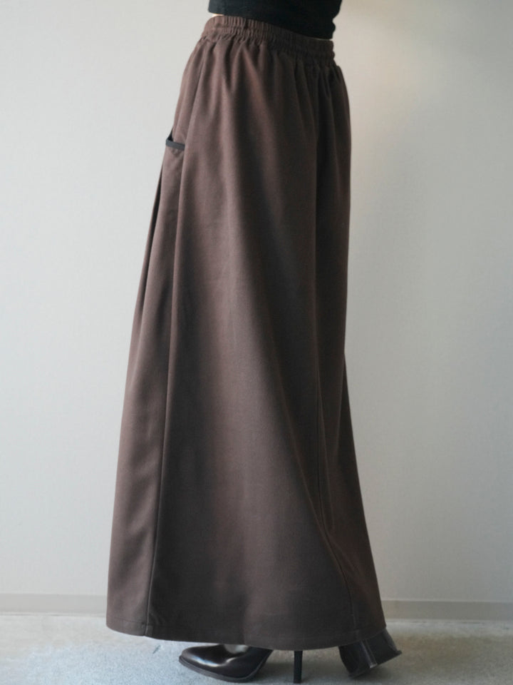 [予約]配色パイピングIラインスカート/brown